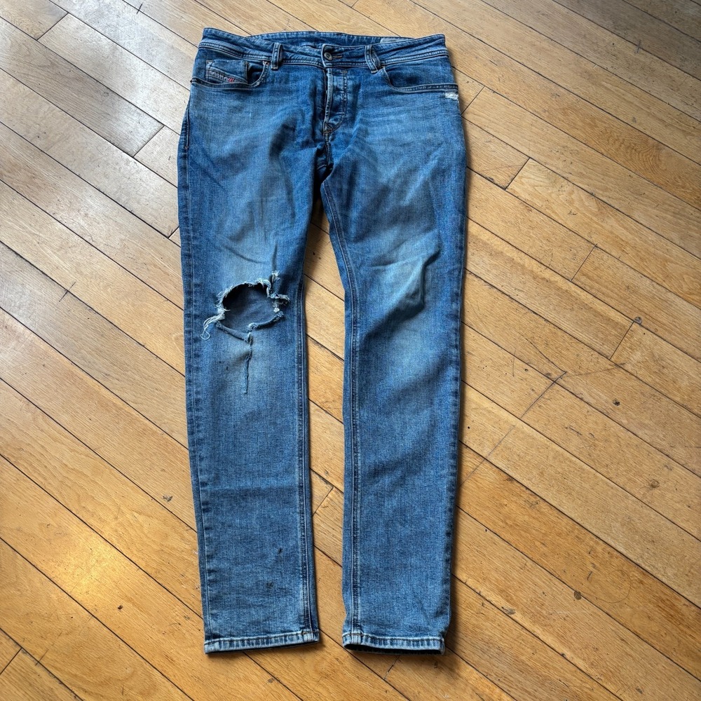 Diesel Sleenker Slim Skinny Jeans Mens 33x32 Medium Wash Stretch 098AI Wash